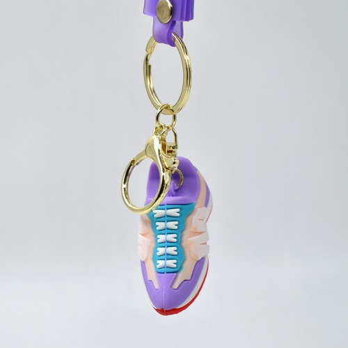 Purple 3D Sneakers Keychain | 3D Rubber Silicone Keychain for Car & Bike Gifting with Key Ring Anti-Rust | Home Keys for Men and Women