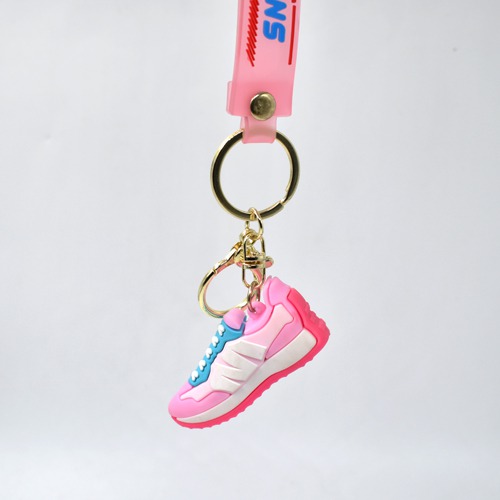 Pink 3 D Sneaker Keychain | 3D Rubber Silicone Keychain for Car & Bike Gifting with Key Ring Anti-Rust | Home Keys for Men and Women