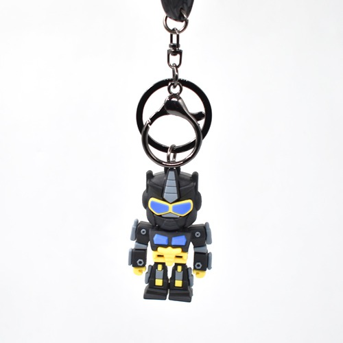 Black Robot With Skateboard Keychain | 3D Rubber Silicone Keychain for Car & Bike Gifting with Key Ring Anti-Rust | Home Keys for Men and Women