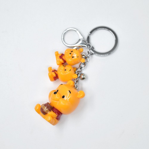 Cute Pooh Keychain  | Cute Pooh  Friends and Family Cartoon Character Plastic Keychain For Car Bike School Bags Office Keychain and  Key ring