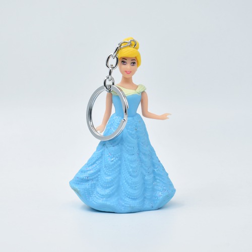 Disney Princess Cinderella Figure Keychain | 3D Multicolour Hard Plastic Design Keychain Key Ring Anti-Rust for Car Bike Home Keys for Men and Women