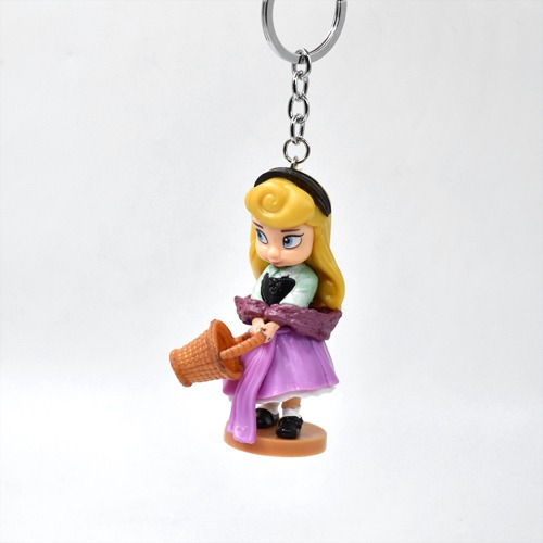 Disney Princess Aurora Figure Keychain | 3D Multicolour Hard Plastic Design Keychain Key Ring Anti-Rust for Car Bike Home Keys for Men and Women