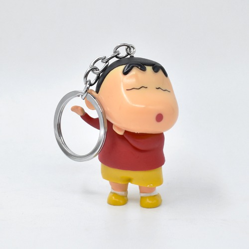 The Cute Shin Chan Figure Keychain | Shinchan Friends and Family Cartoon Character Plastic Keychain For Car Bike School Bags Office Keychain and  Key ring