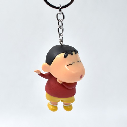 The Cute Shin Chan Figure Keychain | Shinchan Friends and Family Cartoon Character Plastic Keychain For Car Bike School Bags Office Keychain and  Key ring