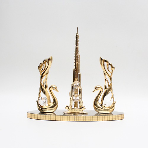 24 Karat Gold Plated Burj Khalifa Crystal Metal Art