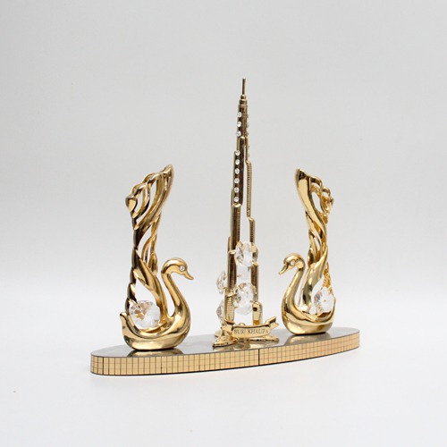 24 Karat Gold Plated Burj Khalifa Crystal Metal Art