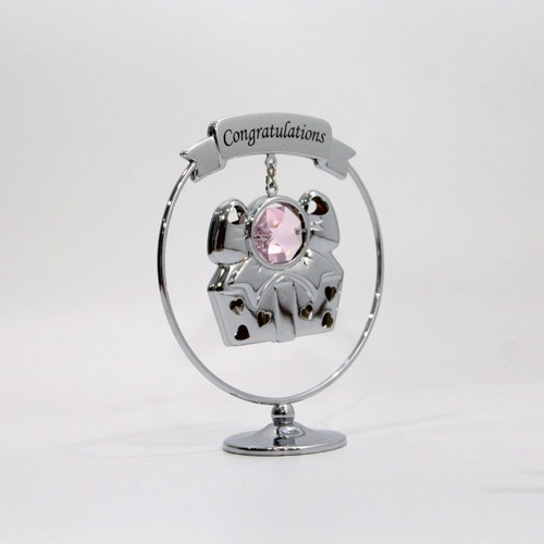 Silver Plated Gift Box Crystal Table Decoration