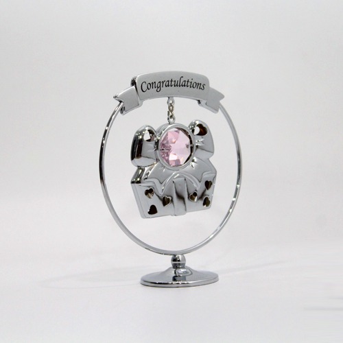 Silver Plated Gift Box Crystal Table Decoration