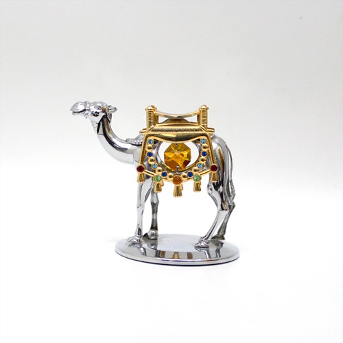 Camel figurine Silver Plated Metal Crystal Art