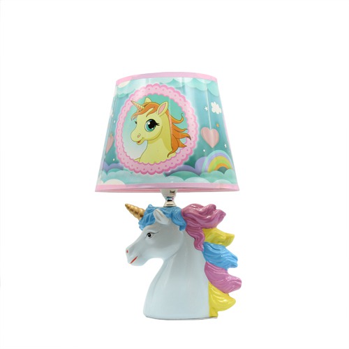 MultiColour Fabric Shade with the Unicone Shape Table Lamp for Home Decoration