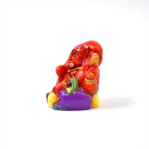 Red Colour Taklu Small Ganpati Murti for Car Dashboard