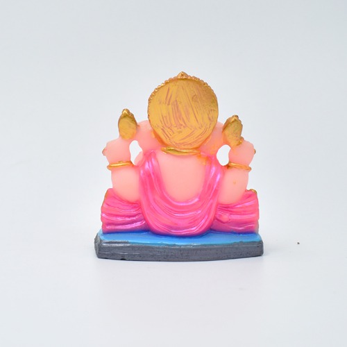 Pink Yellow Ganpati Murti For Car Dashboard