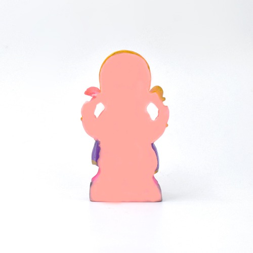 Pink Colour Small Sitting Ganesha Murti for Car Dashboard