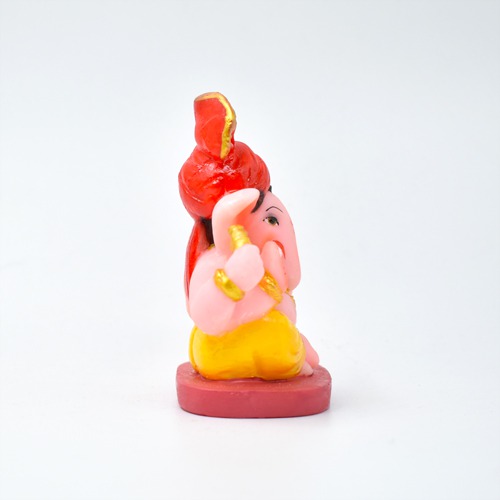 Small Sitting Ganpati With Feta For Car Dashboard