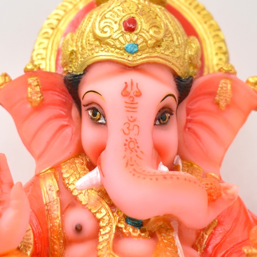 Yellow And Orange Colour Ganpati Murti For Home Decor