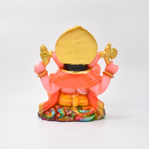 Yellow And Orange Colour Ganpati Murti For Home Decor