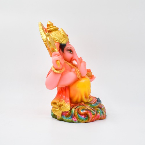 Yellow And Orange Colour Ganpati Murti For Home Decor