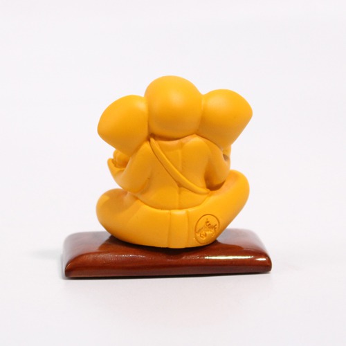 Crome Yellow Colour Decorative Ganesh Idol for Car Dashboard