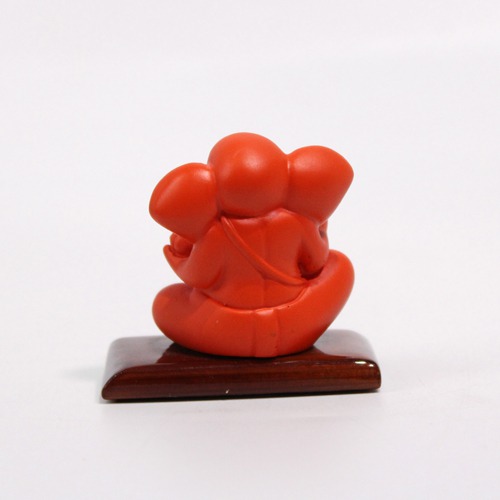 Red Diamond Studs Ganesh Idol For Car Dashboard