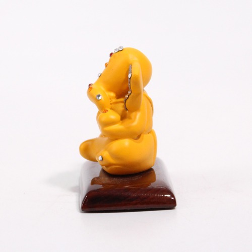 Canary Colour Diamond Studs Ganesha Idol For Car Dashboard