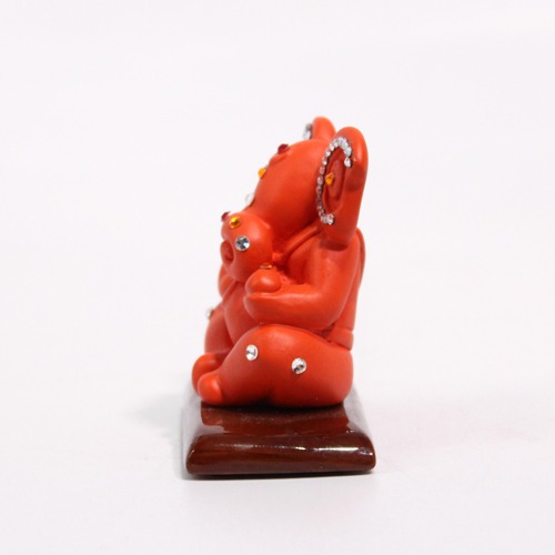 Rose Colour Diamond Studs Ganesha Idol For Car Dashboard