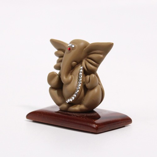 Peanut Colour Car Dashboard Ganesha Idol For Decor