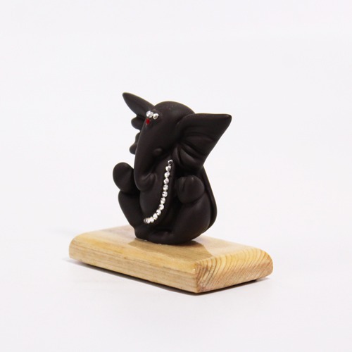 Charcoal Colour Decorative Dashboard Ganesha Idol For Decor