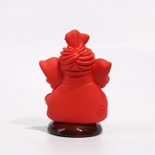 Red Lord Ganesha Pagdi Ganesha Statue For Car Dashboard