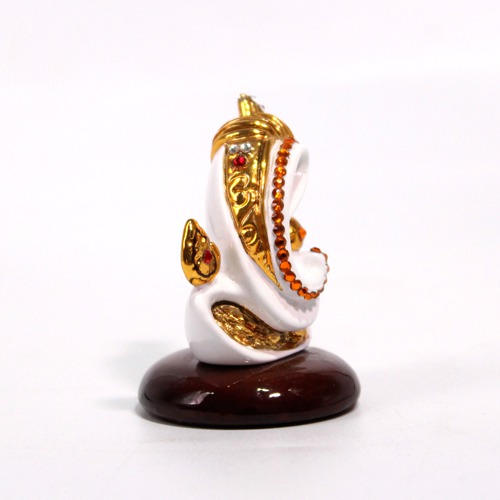 Ganesha Sil Coated Ganapti  Murti For Car Dashboard, Home, Office Decor