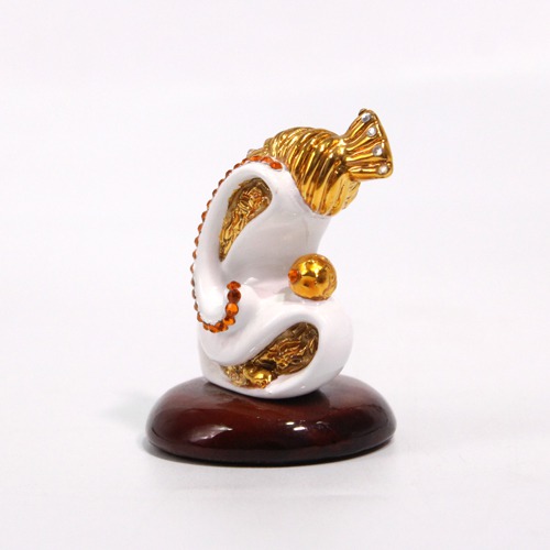 Ganesha Sil Coated Ganapti  Murti For Car Dashboard, Home, Office Decor