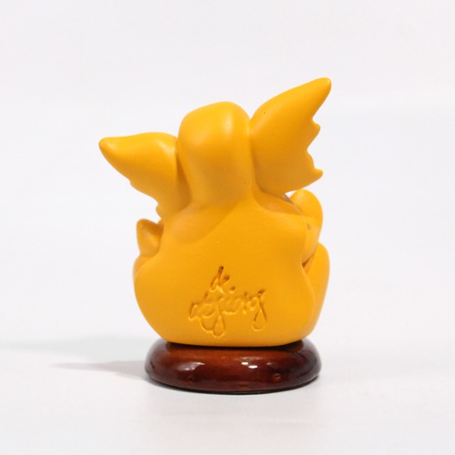 Decorative Yellow Diamond Studs Ganesha Idol For Car Dashboard