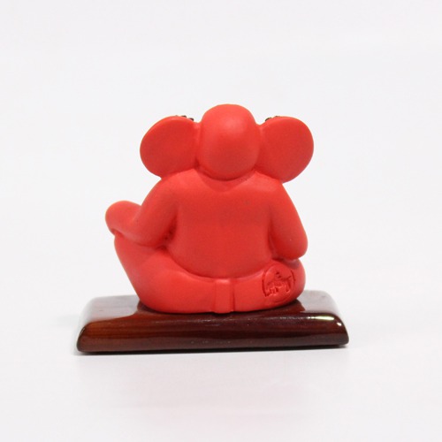 Red Decorative Ganesha Idol For Car Dashboard