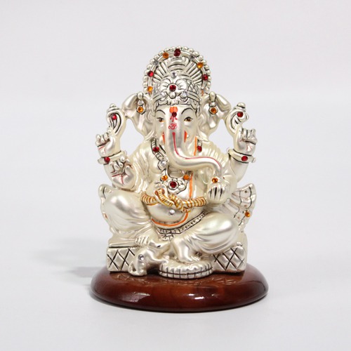 White Ganesha Idol For Car Dashboard , Home and Office