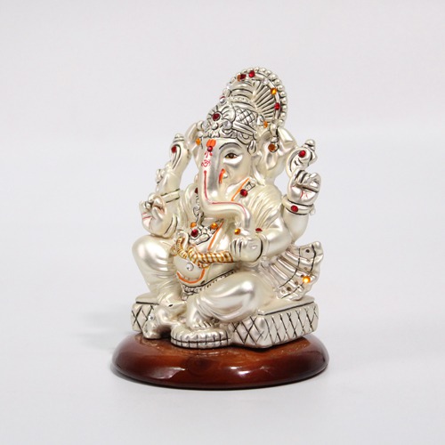 White Ganesha Idol For Car Dashboard , Home and Office