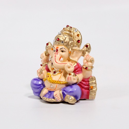 Ganesha With Swarovski Ganesha Idol For Car Dashboard