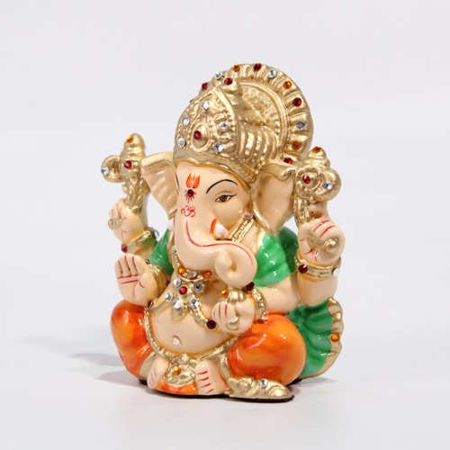 Multi colour Small Dashboard Ganesha Idol For Car Dashboard