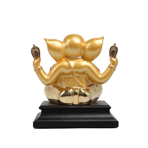 Polyresin Golden Ganesha Idol For Home Decor