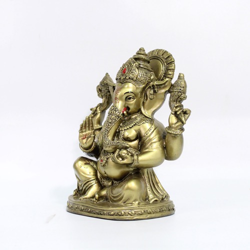 Golden Colour Ganesha Idol for Office and Home