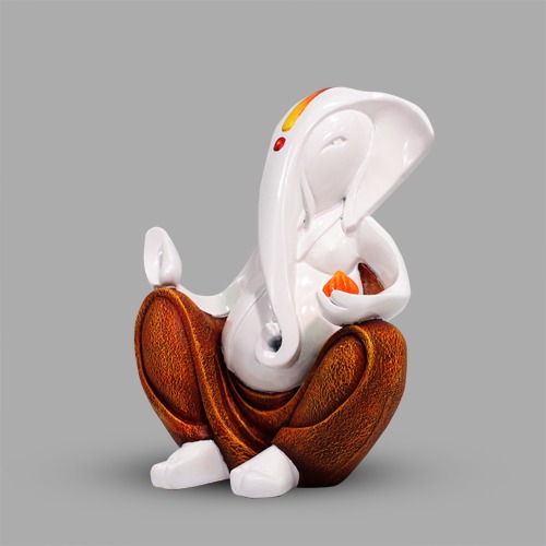 Ganesha Idol In White Colour For Home and Office Decor