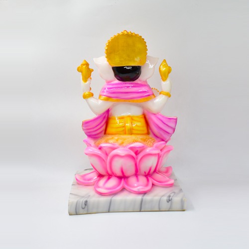 Sitting on Lotus Ganesha Idol for Home Decor