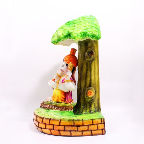 Sitting Under Tree Ganesha Idol For Home Decor