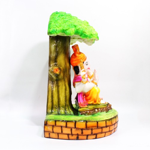 Sitting Under Tree Ganesha Idol For Home Decor