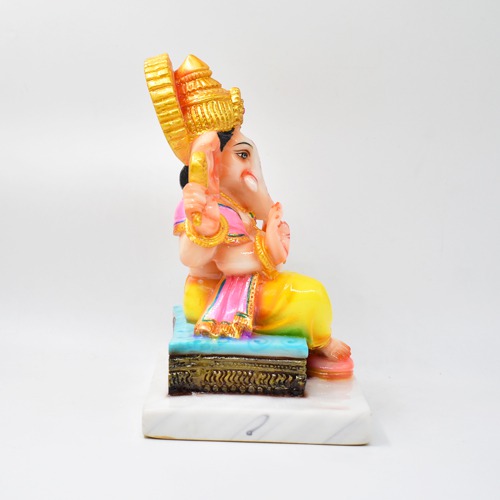 Glossy Multi colour Ganesha Idol For Office Decor