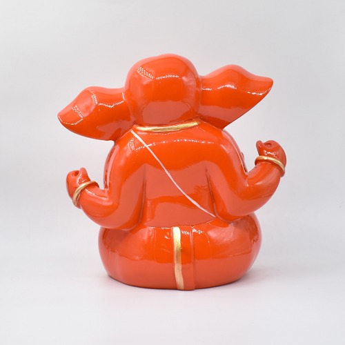 Orange Kan Ganesh Idol For Home and Office Decor