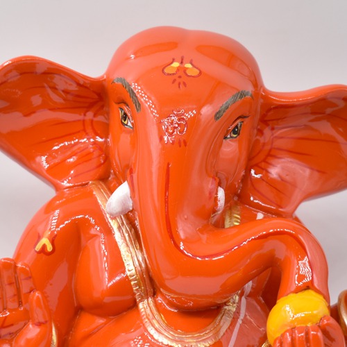 Orange Kan Ganesh Idol For Home and Office Decor