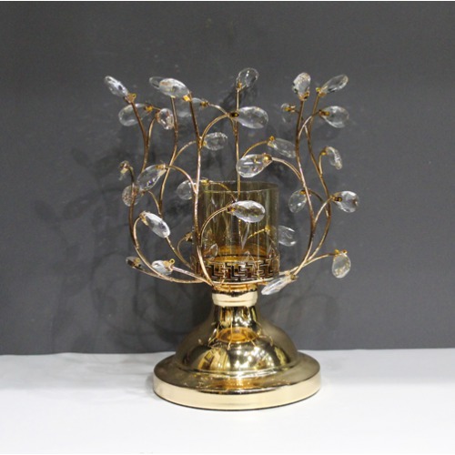 Crystal Golden Table Top Candle Holder Stands Holder Diwali Christmas Vintage Decoration Party Home