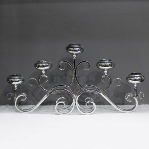 Steel Candle Metal Candelabra Candlestick 12.5 inch Tall Candle Holder Event Candelabra Candle Stand (Silver)