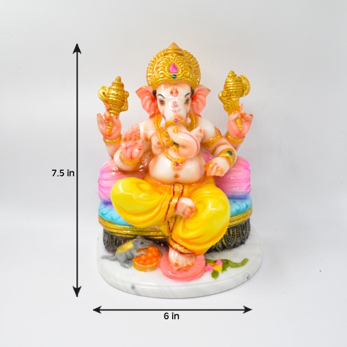 Glossy Pasard Ganesha Idol For Home and Office Decor