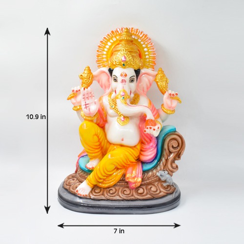 Marble Finish Ganesh Idol Showpiece For Home Office