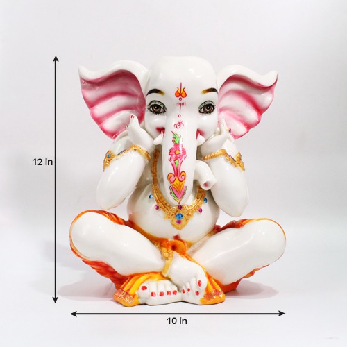 Cute Glossy Taklu Ganesha Idol Showpiece For Home and Office